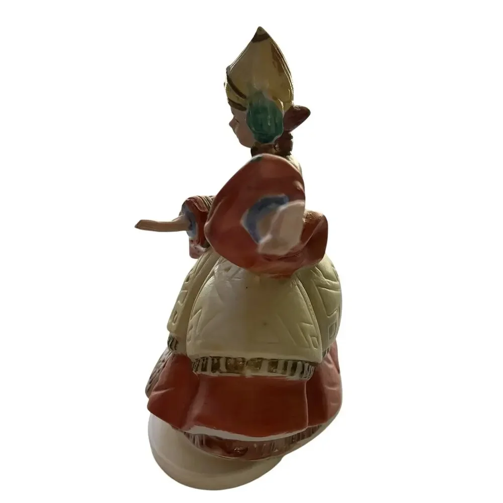 Vintage MSR Imports Asian Dancer Rotating Music Box Figurine Works AS IS